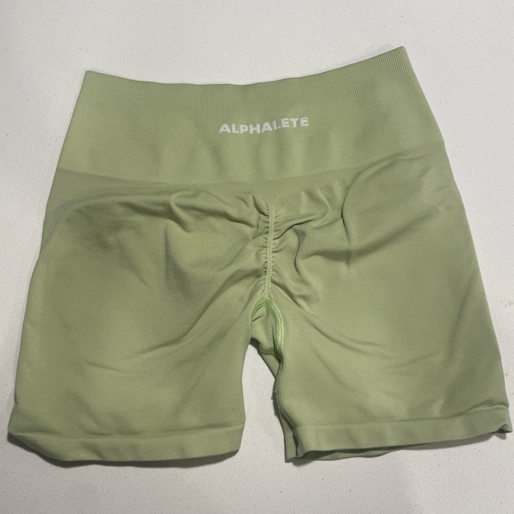 Alphalete Women's Light Green Bike Shorts